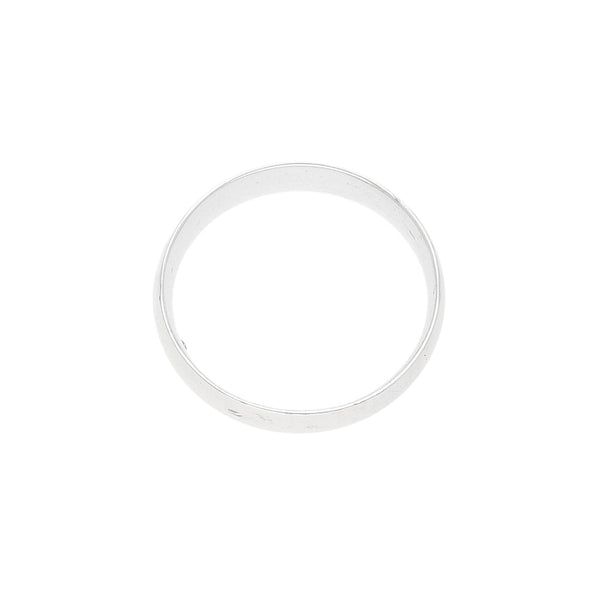Argolla lisa con diamante en oro blanco 14 kilates.