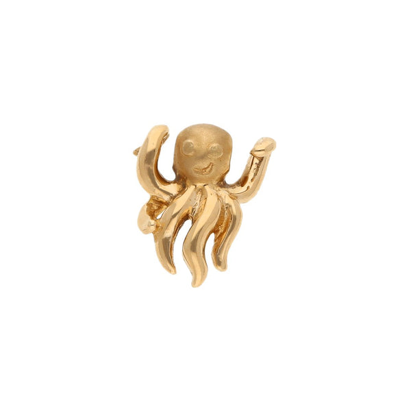 Dije diseño especial motivo pulpo en oro amarillo 14 kilates.