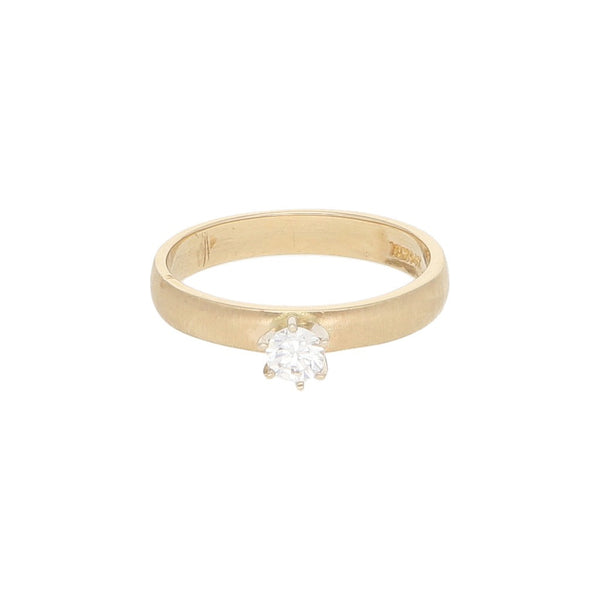 Anillo de compromiso con circonia en oro amarillo 14 kilates.