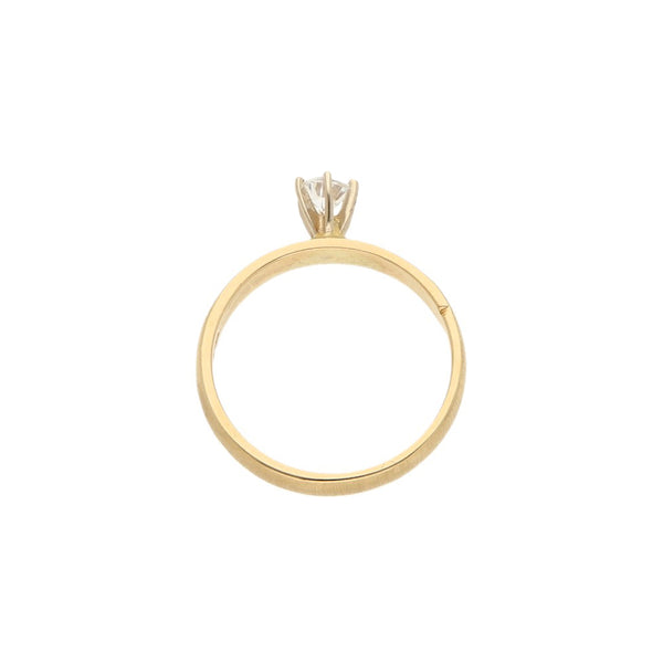Anillo de compromiso con circonia en oro amarillo 14 kilates.