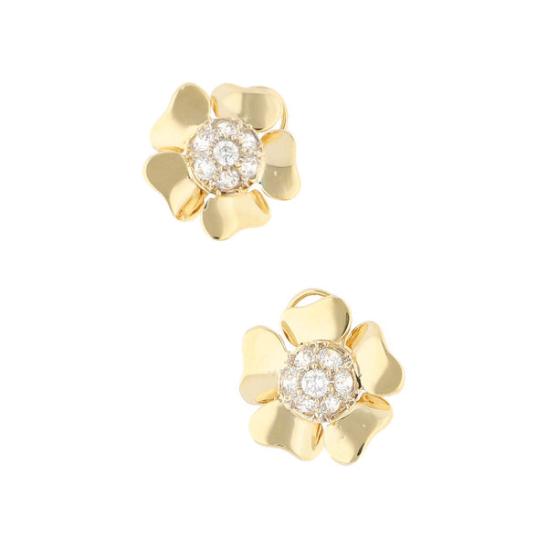 Aretes diseño especial con sintéticos en oro amarillo 12 kilates.