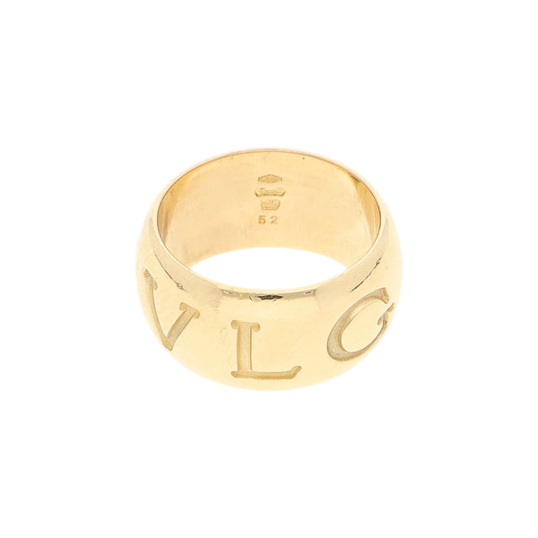Argolla diseño especial firma Bvlgari en oro amarillo 18 kilates.