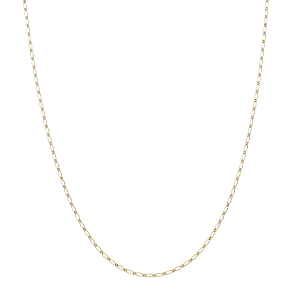 Collar de un eslabón por uno en oro amarillo 14 kilates.