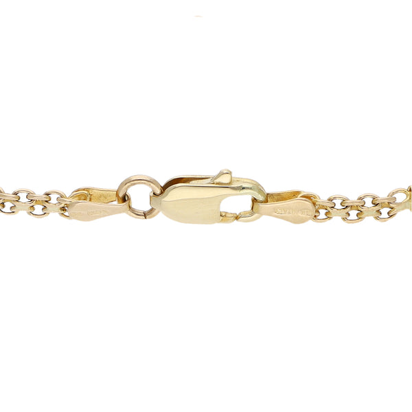 Juego de pulsera eslabón combinado y arracadas diseño especial con resina en oro amarillo 14 kilates.
