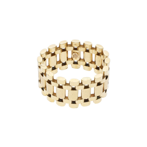 Argolla articulada en oro amarillo 14 kilates.