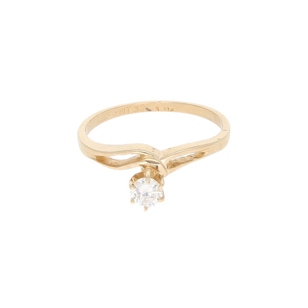 Anillo de compromiso con sintético en oro amarillo 14 kilates.