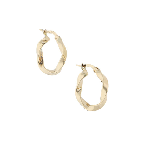 Arracadas torzal oro amarillo 14 kilates.