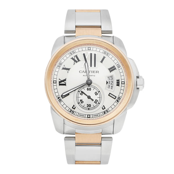 Reloj Cartier para caballero modelo Calibre de Cartier vistas en oro rosa 18 kilates.