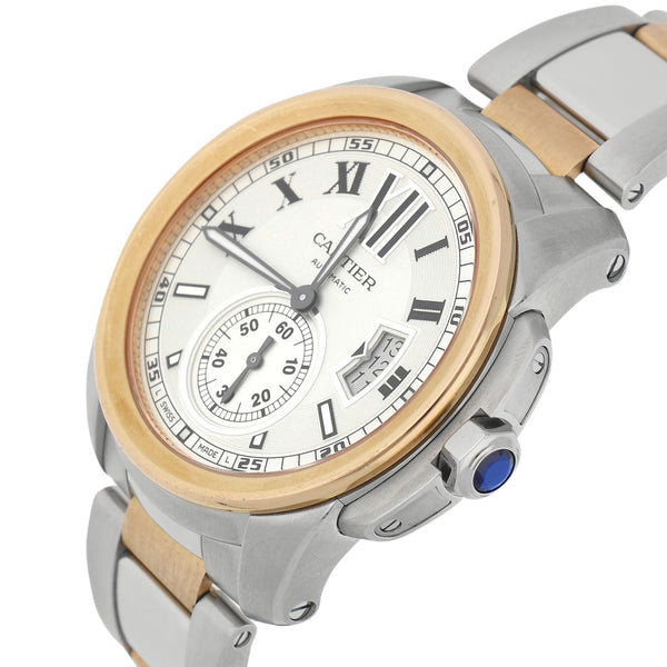 Reloj Cartier para caballero modelo Calibre de Cartier vistas en oro rosa 18 kilates.