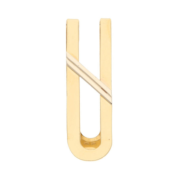 Clip para billetes diseño especial en oro dos tonos 14 kilates.