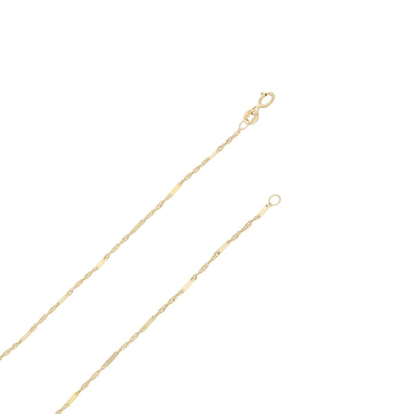 Collar eslabón combinado en oro amarillo 14 kilates.