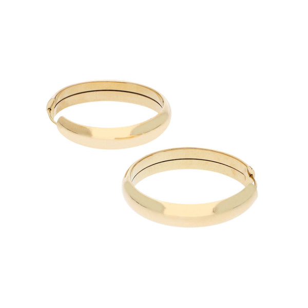 Arracadas huecas en oro amarillo 14 kilates.