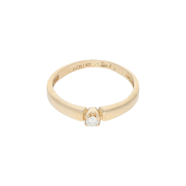 Anillo de compromiso con diamante en oro amarillo 14 kilates.