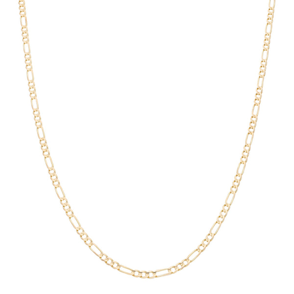 Collar de tres eslabones por uno en oro amarillo 14 kilates.