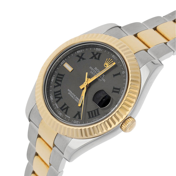 Reloj Rolex para caballero modelo Oyster Perpetual DateJust vistas oro amarillo 18 kilates.