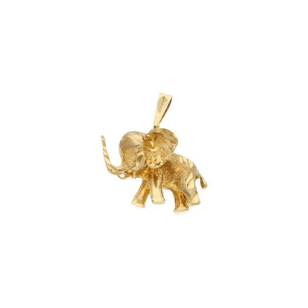 Dije diseño especial motivo elefante en oro amarillo 14 kilates.