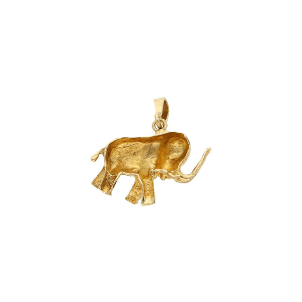 Dije diseño especial motivo elefante en oro amarillo 14 kilates.