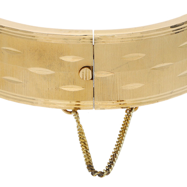 Pulsera de arillo facetada en oro amarillo 18 kilates.