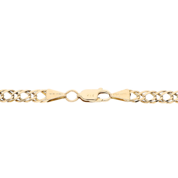 Pulsera eslabón encontrado doble en oro amarillo 14 kilates.