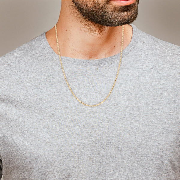 Collar eslabón torzal en oro amarillo 14 kilates.