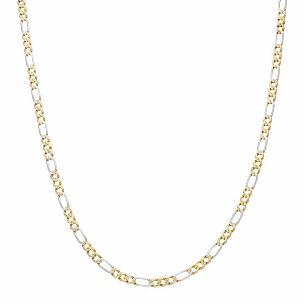 Collar de tres eslabone por uno en oro dos tonos 14 kilates.