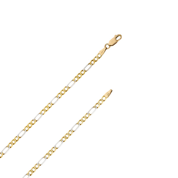 Collar de tres eslabone por uno en oro dos tonos 14 kilates.