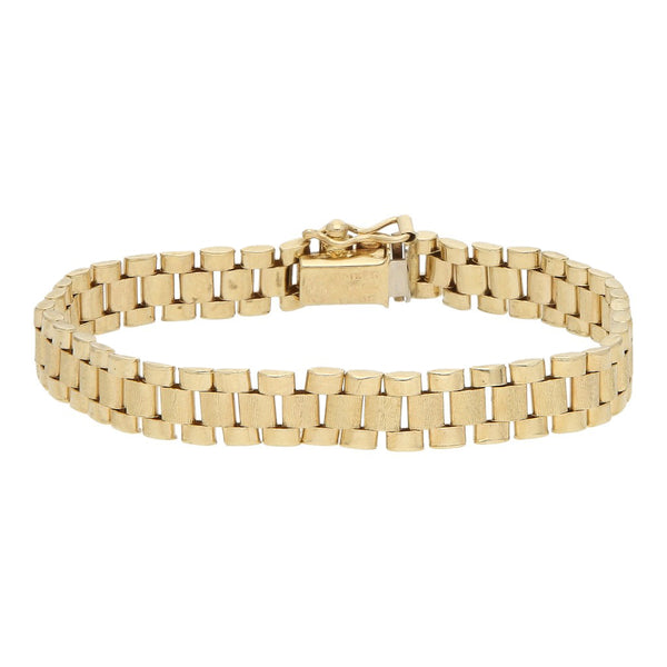 Pulsera eslabón articulado en oro amarillo 14 kilates.