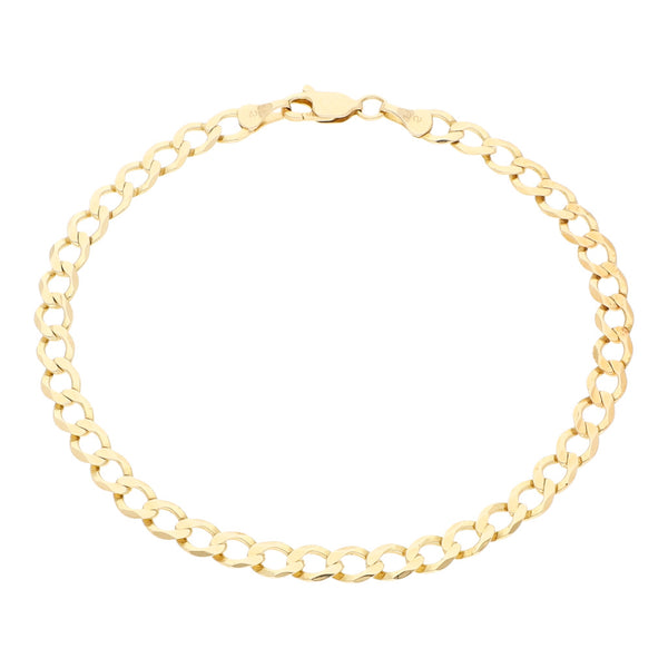 Pulsera eslabón barbado en oro amarillo 14 kilates.