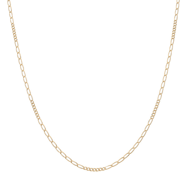Collar de diez eslabones por siete en oro amarillo 14 kilates.