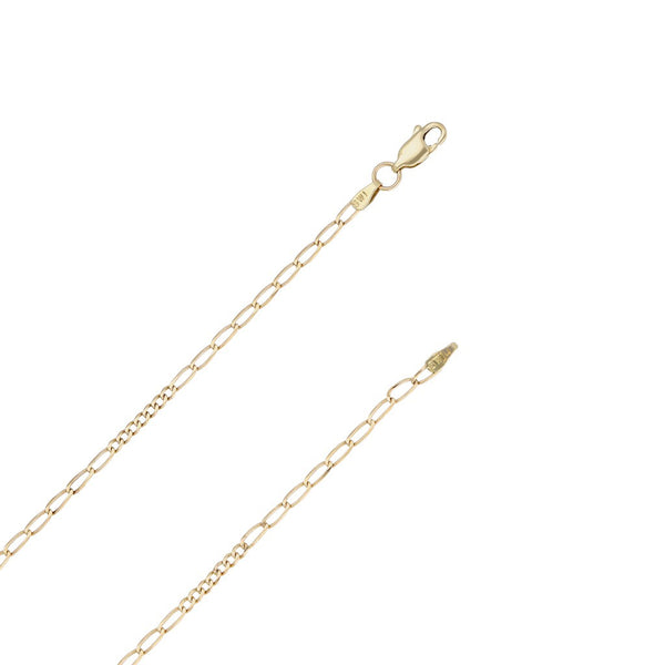 Collar de diez eslabones por siete en oro amarillo 14 kilates.