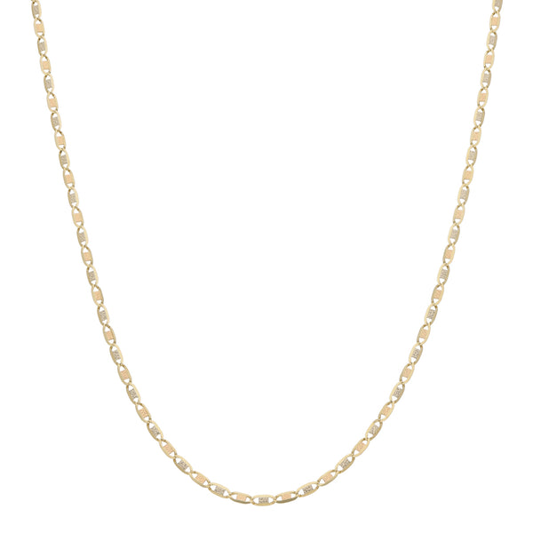 Collar eslabón nudo marino en oro tres tonos 14 kilates.