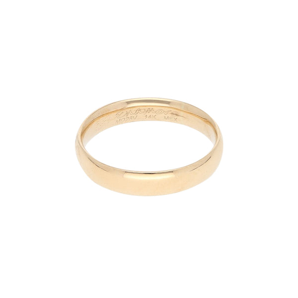 Argolla lisa en oro amarillo 14 kilates.