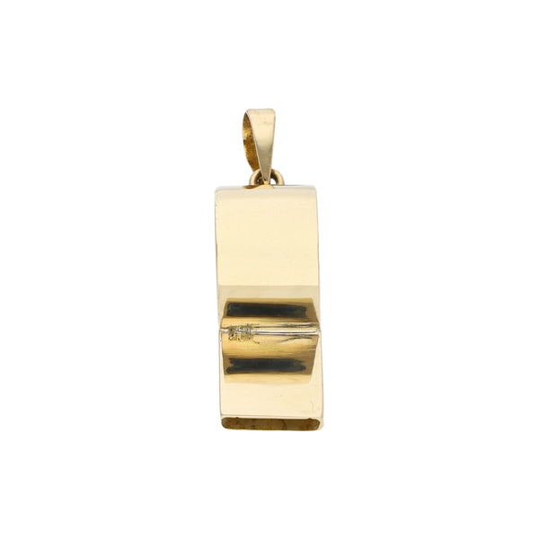 Dije liso motivo silbato en oro amarillo 12 kilates.