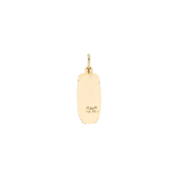 Dije diseño especial motivos de la suerte en oro amarillo 14 kilates.