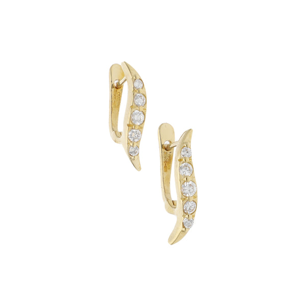Aretes diseño especial con sintéticos en oro amarillo 14 kilates.