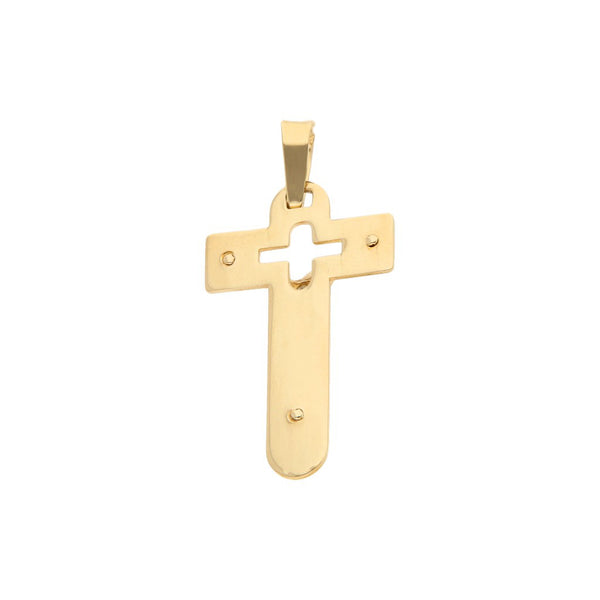Crucifijo calado en oro amarillo 14 kilates.