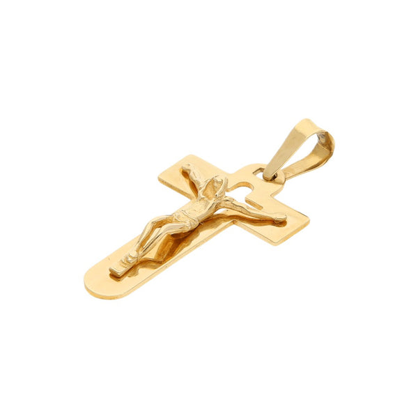 Crucifijo calado en oro amarillo 14 kilates.