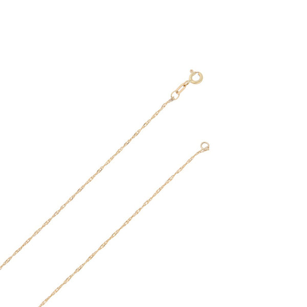 Collar eslabón torzal y cruz calada en oro dos tonos 14 kilates.