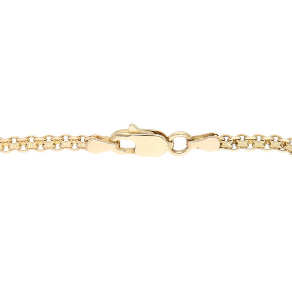 Pulsera eslabón tejido con aplicaciones motivo delfín en oro amarillo 14 kilates.