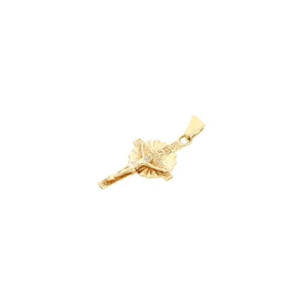 Crucifijo diseño especial en oro amarillo 14 kilates.