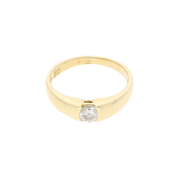 Anillo de compromiso con circonia en oro amarillo 14 kilates.