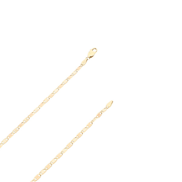 Collar eslabón nudo marino en oro tres tonos 14 kilates.