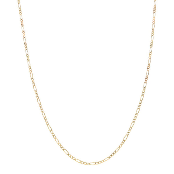 Collar de tres eslabones por uno en oro tres tonos 14 kilates.