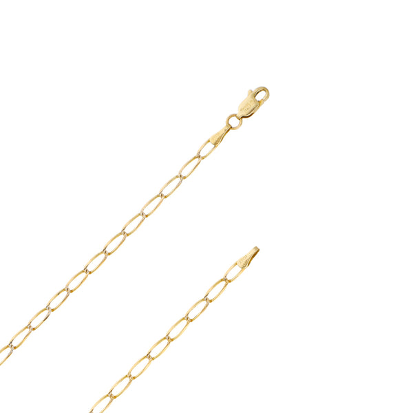 Gargantilla eslabón encontrado platinado en oro amarillo 14 kilates.