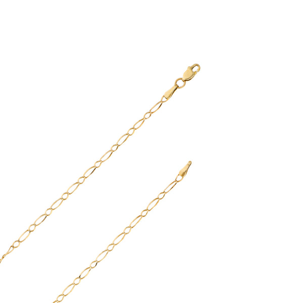 Collar eslabón uno por uno en oro amarillo 14 kilates.