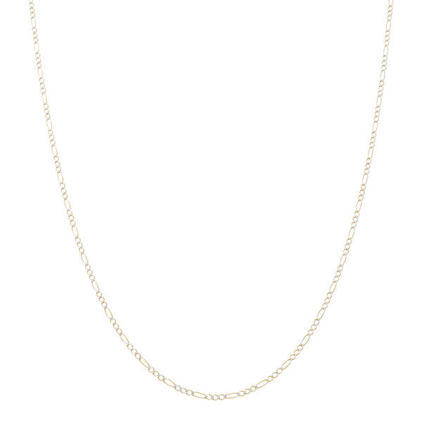 Collar de tres eslabones por uno Platinado en oro amarillo 14 kilates.