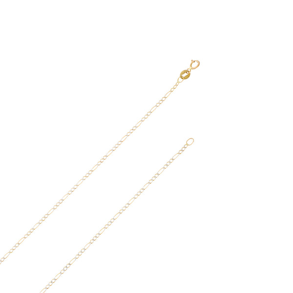 Collar de tres eslabones por uno Platinado en oro amarillo 14 kilates.