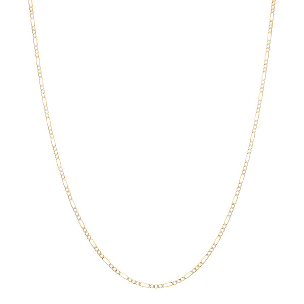 Collar de tres eslabones por uno platinado en oro amarillo 14 kilates.