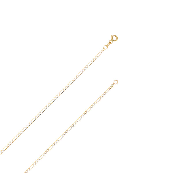 Collar de tres eslabones por uno platinado en oro amarillo 14 kilates.