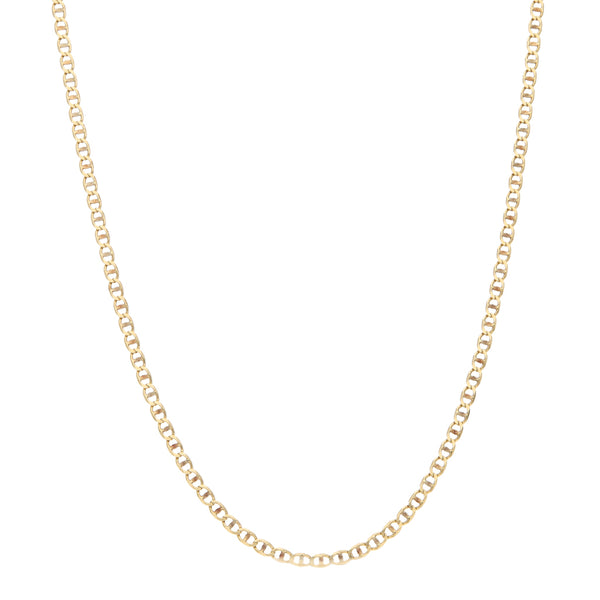 Collar eslabón nudo marino en oro tres tonos 14 kilates.